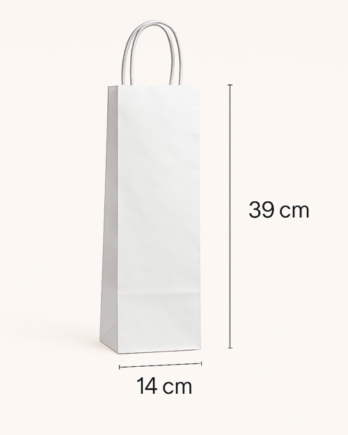 Bolsa para botella 14x39x8,5 cm. Blanco