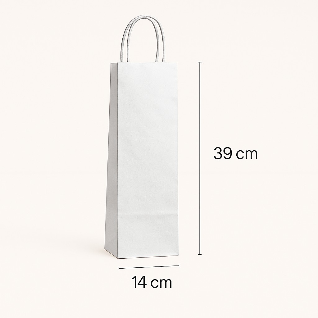 Bolsa para botella 14x39x8,5 cm. Blanco