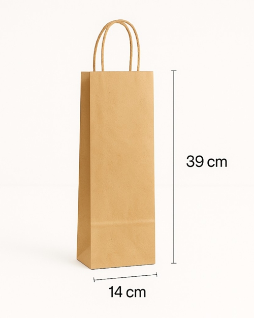 Bolsas para botellas 14x39x8,5 cm. Kraft marrón