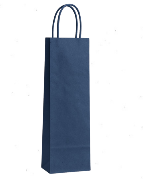 Bolsa papel botella 14x39 cm. Azul oscuro