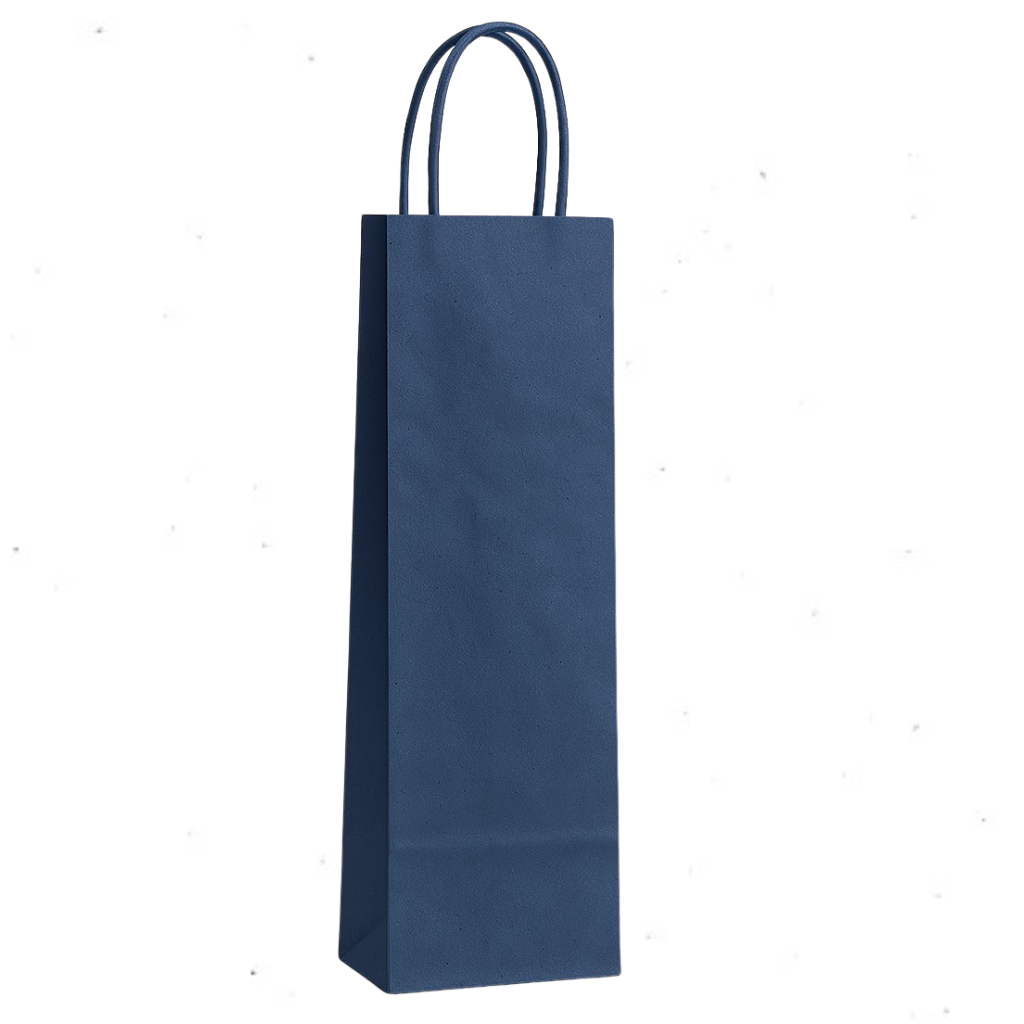 Bolsa papel botella 14x39 cm. Azul oscuro