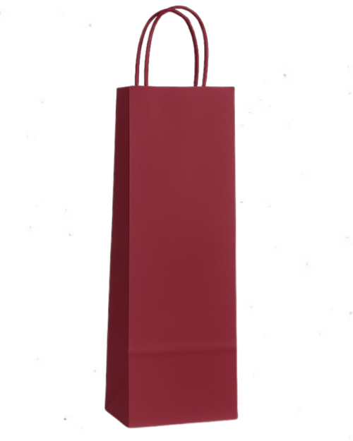 Bolsa papel botella 14x39 cm. Burdeos