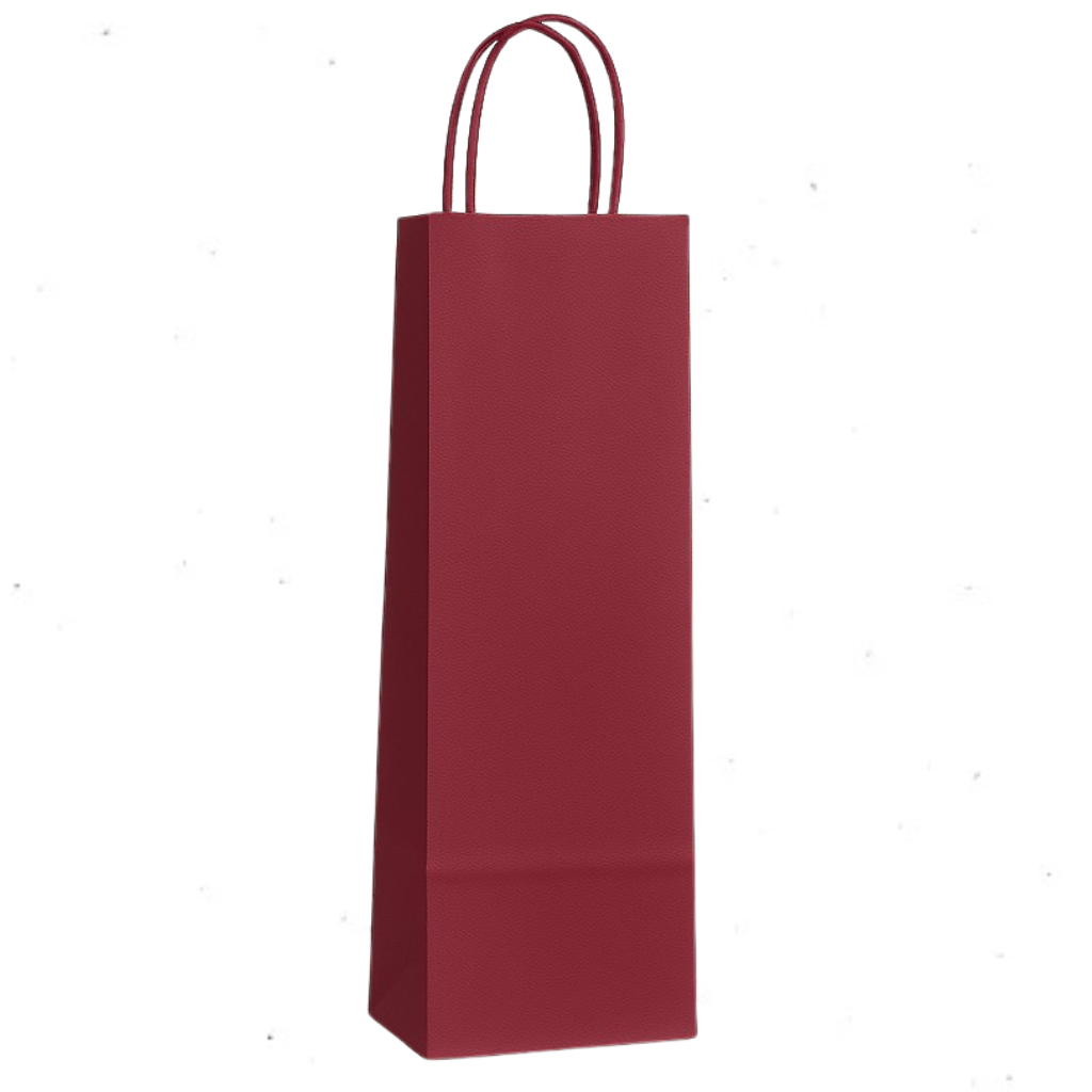 Bolsa papel botella 14x39 cm. Burdeos