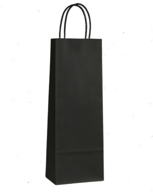 Bolsa papel botella 14x39 cm. Negro