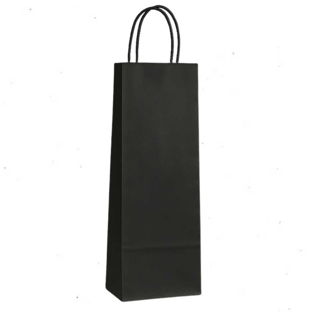 Bolsa papel botella 14x39 cm. Negro
