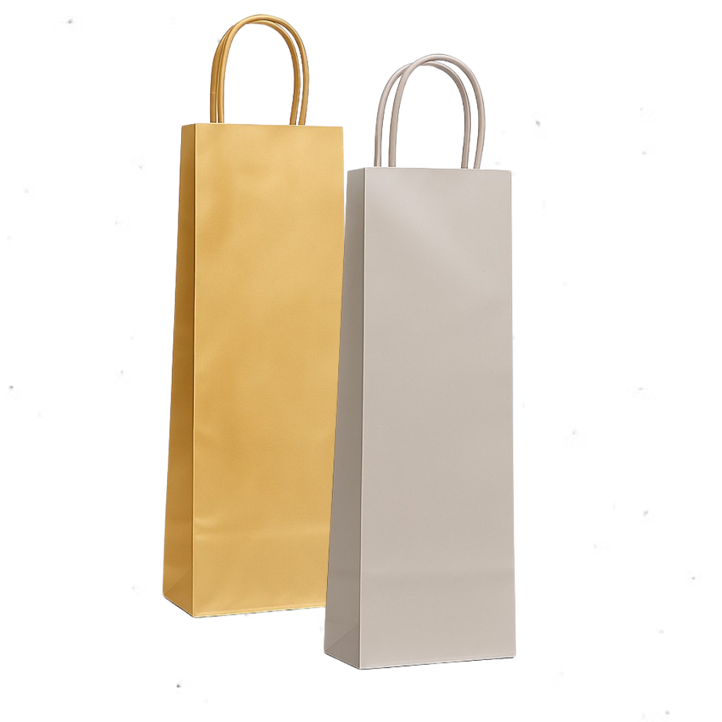 Bolsa papel botella 14x39 cm. Oro y Plata