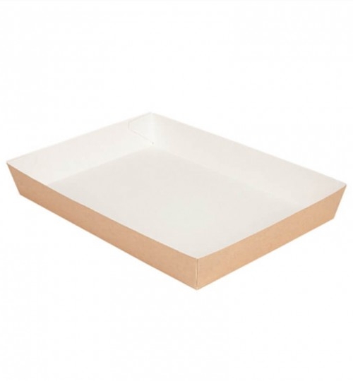 Bandeja de papel antigrasa rectangular 255x180x37 mm. (50 uds)