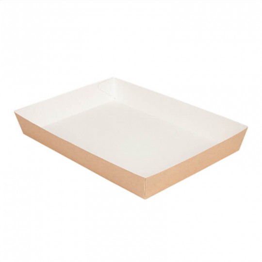 Bandeja de papel antigrasa rectangular 255x180x37 mm. (50 uds)