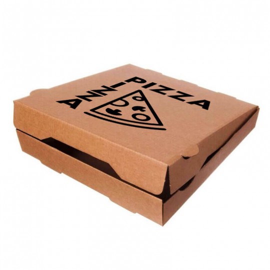Caja para pizza en cartón kraft. 26x26 cm. ( 100 uds.)