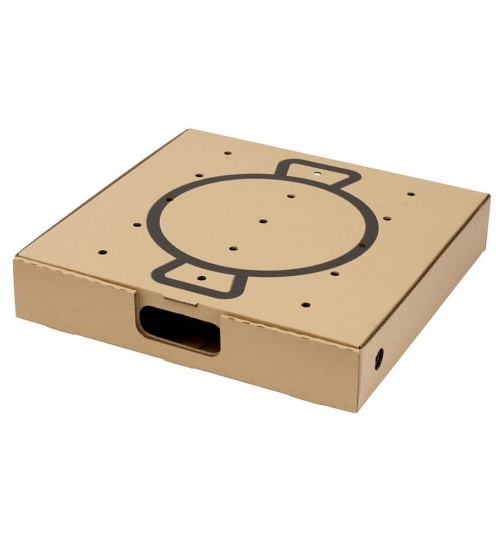 Caja para paellera en cartón kraft. 60x60 cm. ( 50 uds.)