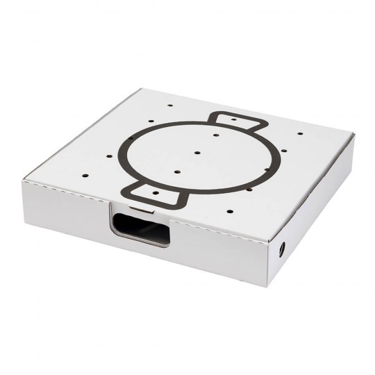 Caja para paellera en cartón blanco. 40x40 cm. ( 50 Uds.)