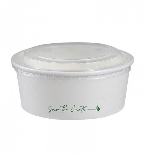 Ensaladera de papel blanco 1.000 cc+tapa ( 50 uds)