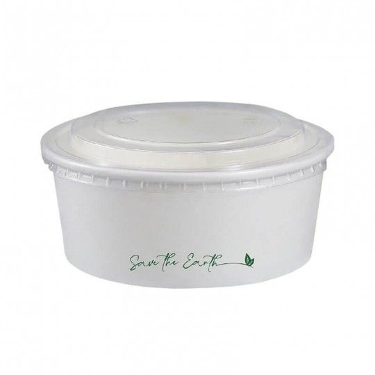 Ensaladera de papel blanco 1.000 cc+tapa ( 50 uds)