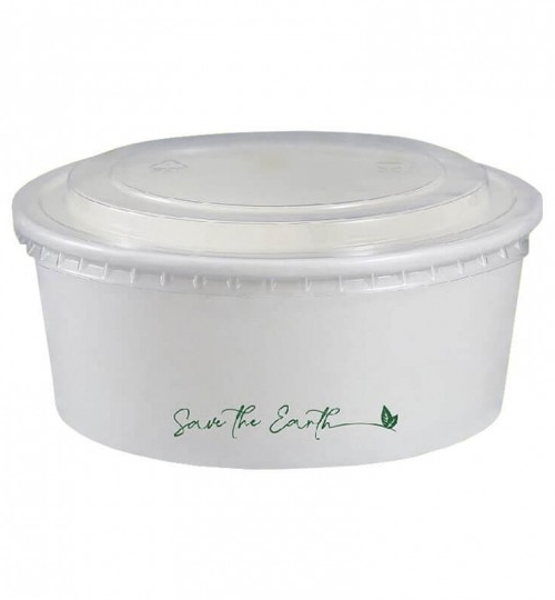 Ensaladera de papel blanco 1.300 cc+tapa ( 50 uds)