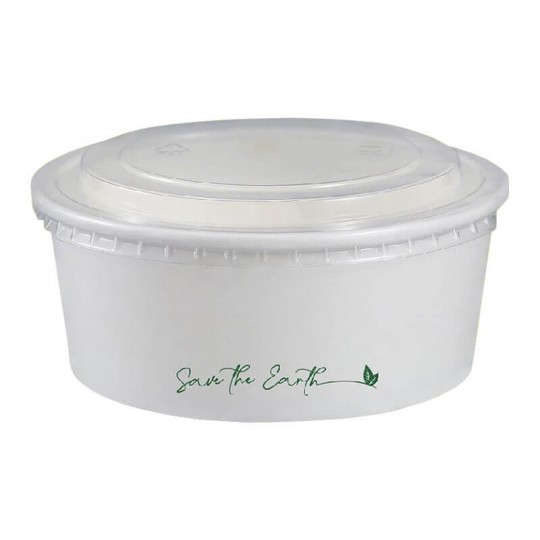 Ensaladera de papel blanco 1.300 cc+tapa ( 50 uds)