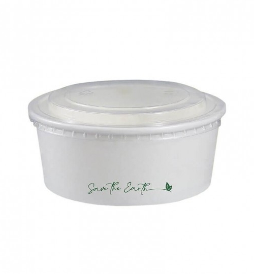 Ensaladera de papel blanco 750 cc+tapa ( 50 uds)