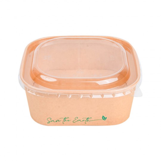 Ensaladera de papel cuadrada 1.000 cc+tapa ( 50 uds)