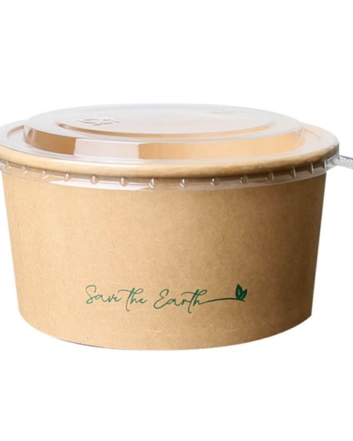 Ensaladera de papel marrón 1.000 cc+tapa ( 200 uds)