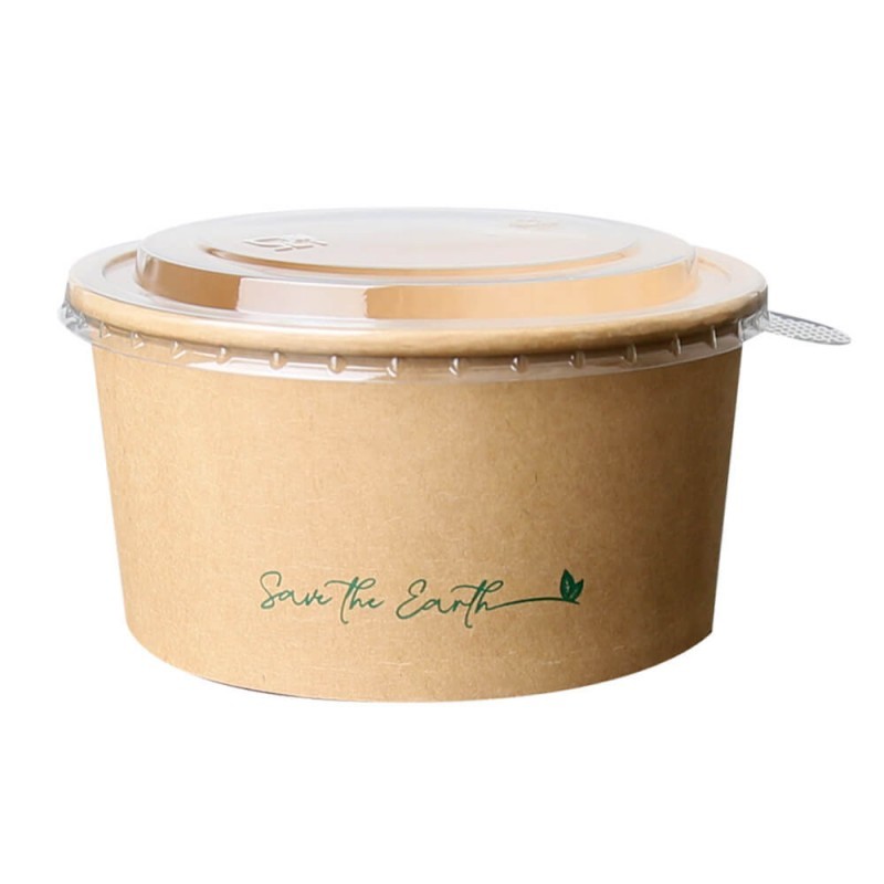 Ensaladera de papel marrón 1.000 cc+tapa ( 200 uds)