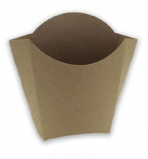 Petaca de papel kraft para patatas fritas y snack 132X137X82 mm.(1.000 uds.)