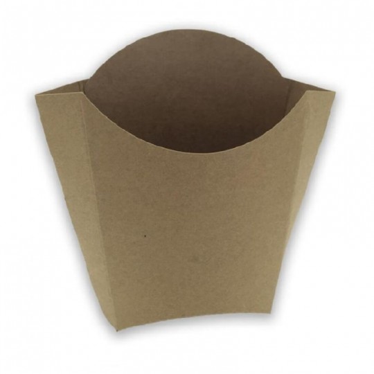 Petaca de papel kraft para patatas fritas y snack 132X137X82 mm.(1.000 uds.)